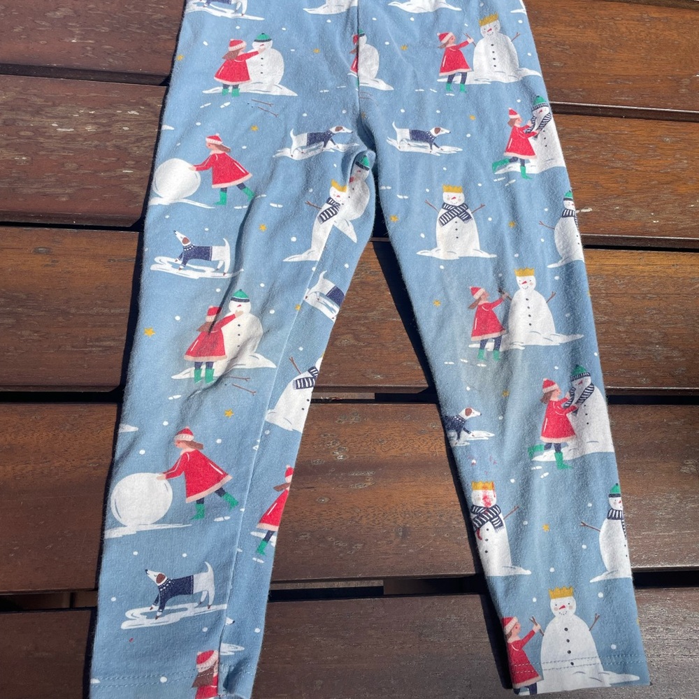 Mini Boden snowman leggings 2-3 Y